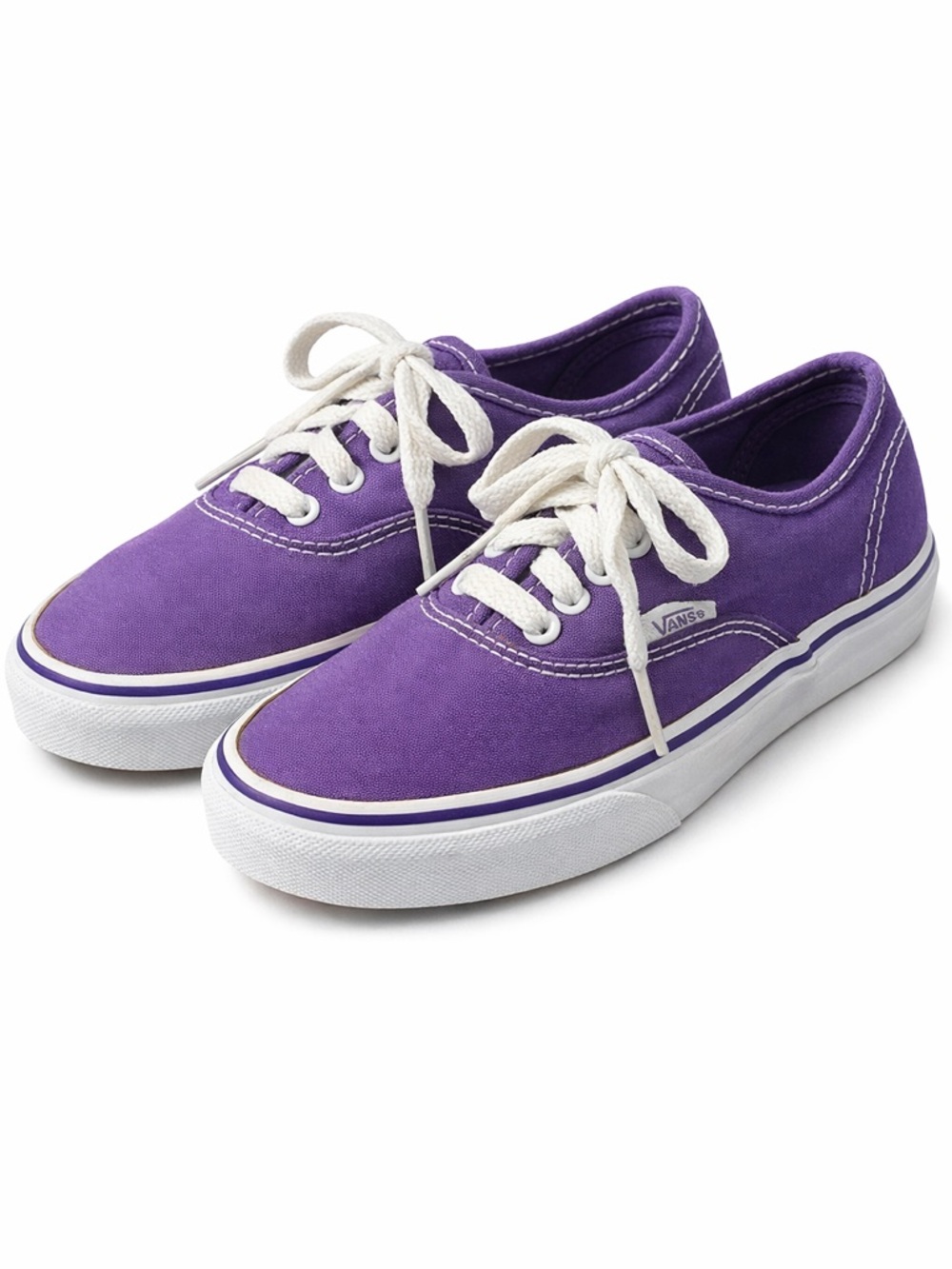 Vans Purple Canvas Low-Top Sneakers with White Accents
